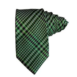 Ben Sherman skinny green and navy blue plaid silk tie
